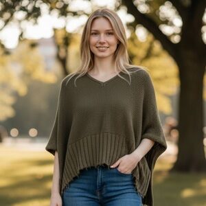 Lourdes Bergada Designer -  Chic Olive Women's Sweater - Casual Wear - Size S